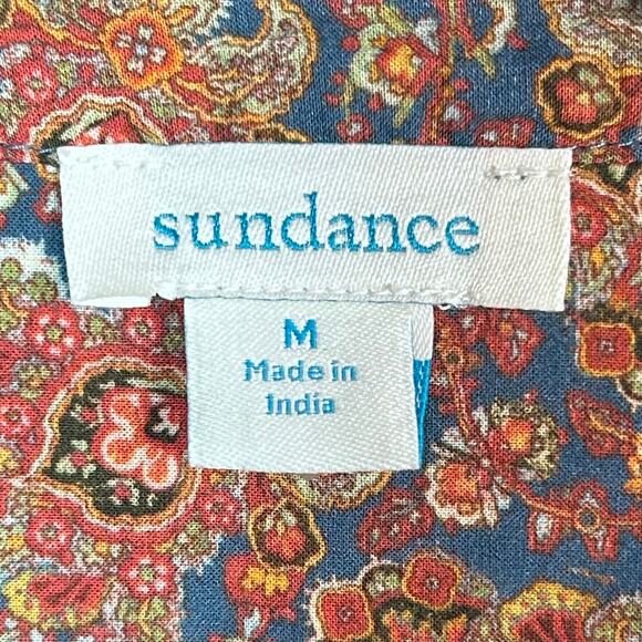 Sundance top blouse Medium floral cotton ruffle Outlander floral lightweight - Picture 14 of 15